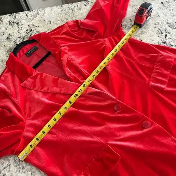 Lane Bryant Red Velvet Blazer Jacket 22 - Picture 11 of 16